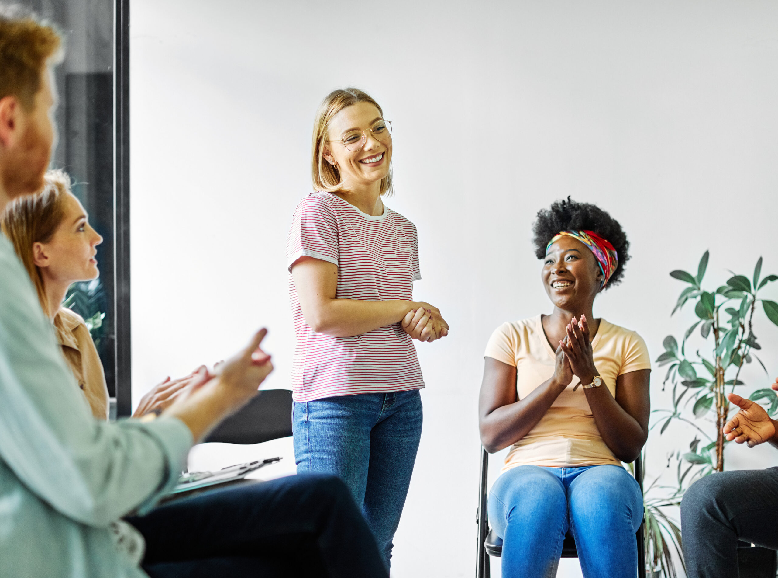 Group discussion in a meeting room.